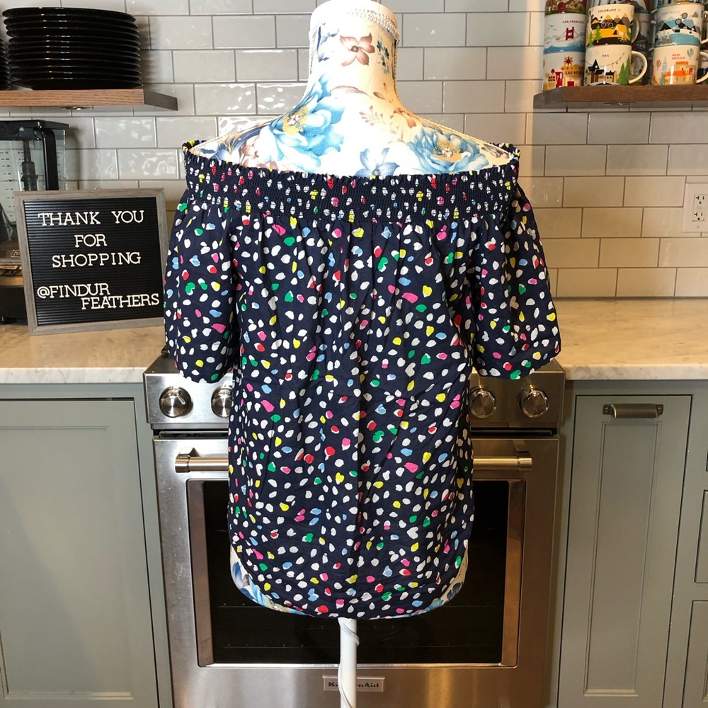 J. Crew | Off the Shoulder Top in Ratti Happy Cat